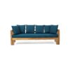 Outdoor Daybed With X-Shaped Panel Backrest And Armrests - Teak - Image 4