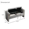 Modern Teddy Bed End Bench With Arms And Storage, Upholstered Large Foot Rest Stool, Comfy Window Vanity Bench For Living Room, Dorm, Coffee Table, Teddy - Gray - Image 3
