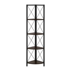 Bookshelf, Bookcase, Etagere, Corner, 4 Tier, Office, Contemporary & Modern - Espresso