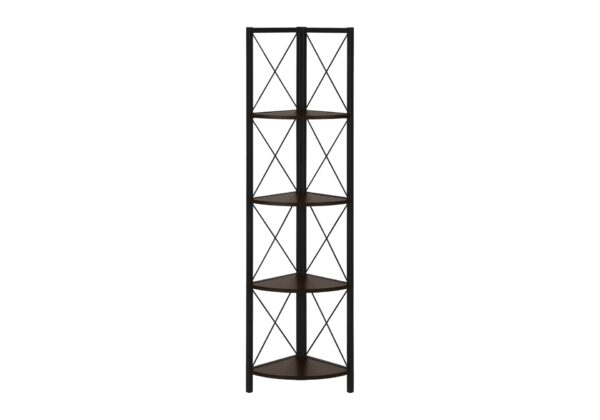 Bookshelf, Bookcase, Etagere, Corner, 4 Tier, Office, Contemporary & Modern - Espresso