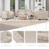 Upholstered Loveseat Sofa With Thick Removable Seat Cushion - Beige - Image 5