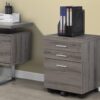 File Cabinet, Rolling Mobile, Storage Drawers, Printer Stand, Office, Contemporary And Modern - Taupe - Image 12