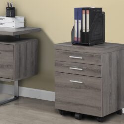 File Cabinet, Rolling Mobile, Storage Drawers, Printer Stand, Office, Contemporary And Modern - Taupe