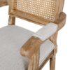 Elegant French Country Style Dining Chair With Cane Backrest - Light Gray - Image 14