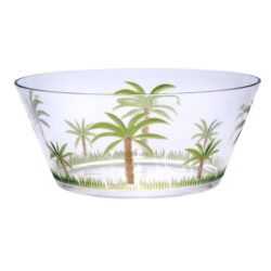 Palm Tree Acrylic Serving Bowls Unbreakable Large Plastic Bowls Clear Bpa Free 10" Diameter - Clear