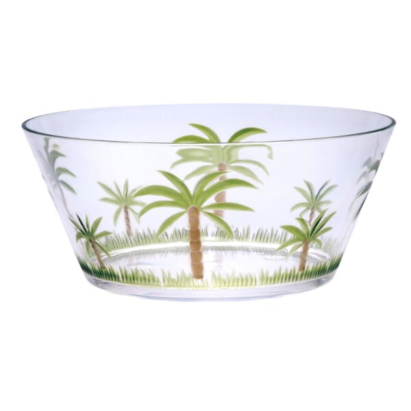Palm Tree Acrylic Serving Bowls Unbreakable Large Plastic Bowls Clear Bpa Free 10" Diameter - Clear