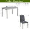 5 Pieces Wooden Dining Table Set, Kitchen Table Set With A Rectangular Table And 4 Upholstered Chairs - Silver Gray - Image 3