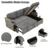 L Shaped Convertible Sofa Bed With Storage, Cup Holders, USB Ports Chenille - Gray - Image 7