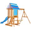 Outdoor Swing Set 3 In 1 Children's Playset With Slide, Swings, And Climber For Garden, Backyard, Playground - Blue - Image 15