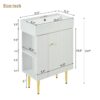 Hearth & Haven Amelia - Bathroom Vanity With Storage Cabinet, Single Ceramic Sink And Left Side Storage - White - Image 3