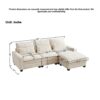 L Shaped Sectional Sofa With Movable Ottoman - Beige - Image 3
