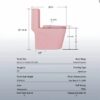 Fan Shaped Design 1 Piece Toilet With Elongated Bowl And Soft Close Seat, Dual Flush 1.1 / 1.6 Gpf - Pink Flower - Image 3