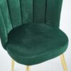 Modern Dining Chair (Set of 2) With Velvet Backrest And Golden Iron Tube Legs - Green - Image 10