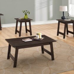 Table Set, Coffee, End, Side, Accent, Living Room Transitional (Set of 3) - Espresso