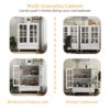 Buffet Cabinet With Double Glass Doors And Drawer, Storage Sideboard Cupboard For Living Room - White - Image 12
