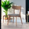 Mid Century Walnut Frame Upholstered Dining Chairs (Set of 2) - Dark Gray - Image 5