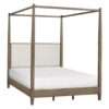 Queen Canopy Bed Frame With Upholstered Headboard - Brown - Image 7