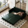 Pull Out Sofa Bed, 3 In 1 Convertible Sleeper Sofa With Nailhead Trim & Rolled Arm, Multi Functional Sofa Bed For Living Room, Bedroom, Apartment, Office - Green - Image 10