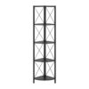 Bookshelf, Bookcase, Etagere, Corner, 4 Tier, Office, Contemporary - Black - Image 12