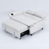 Letter Striped Multi Functional Sofa Bed With Adjustable Armrests And Backrests - Beige - Image 12
