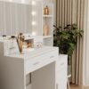 43.31" Newly Designed Smart Mirror Dressing Table With Drawers And Storage Cabinet, Dressing Table With Dressing Pad For Bedroom, Dressing Room - White - Image 8