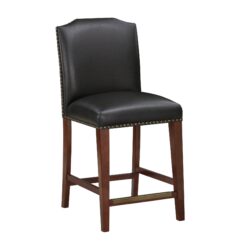 Blaire - Stationary Counter Stool With Nail Heads - Dark Brown