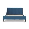 Aspen - Queen Vertical Tufted Modern Headboard Platform Bed Set - Satin Teal Blue - Image 4