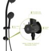 Multi Function Dual Shower Head System With 4.7" Rain Showerhead, 8 Function Hand Shower, Adjustable Slide Bar - Matte Black - Image 8