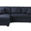 Sectional Sofa Bed L Shaped Sofa Couch Bed With USB Port, Reversible Sofa Sleeper With Pull Out Bed, Chaise With Storage, Pull Out Couch For Living Room - Black - Image 6