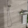 Dual Shower Head With Adjustable Slide Bar And Multi Function Settings - Brushed Nickel - Image 7