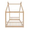Twin Size Montessori Style House Bed For Kids, Floor Bed Frame With Headboard And Footboard, Fence Bed For Girls, Boys, Slat Not Included - Natural - Image 7