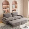 Queen Pull Out Sofa Bed, 3 In 1 Convertible Sleeper Sofa, Multi Functional Loveseat Bed - Gray - Image 7