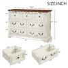 Farmhouse 7 Drawers Dresser, Rustic Chest With Natural Texture, Antique - Antique Brown / White - Image 3
