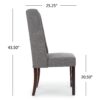 High Back Dining Chair (Set of 2) With Wingback Design And Birch Legs - Dark Gray - Image 4