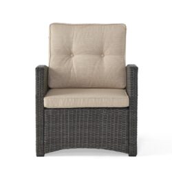 St Marta - Single Sofa Outdoor Relaxation Seat Rattan Waterproof Fabric - Gray