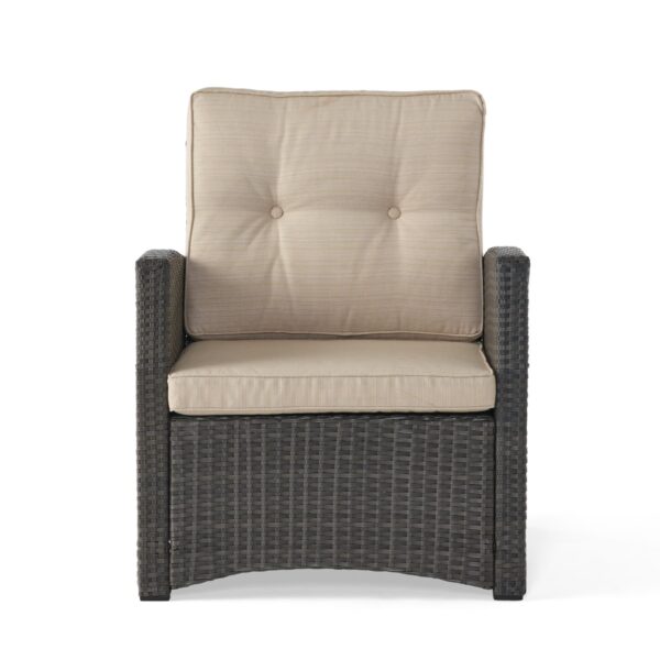St Marta - Single Sofa Outdoor Relaxation Seat Rattan Waterproof Fabric - Gray