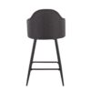 Ahoy - Contemporary Fixed Height Counter Stool With Square Footrest (Set of 2) - Black / Charcoal - Image 5