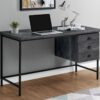 Computer Desk For Home Office, Laptop, Storage Drawers, Contemporary & Modern - Black - Image 3