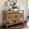 Naomi - 2 Door Storage Console Table With Ample Shelving - Natural - Image 11