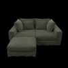 4 Seat Sofa, Deep Seat Couches With Soft Pillows And Movable Ottoman, Convertible Sofa Lounge Chair, For Living Room - Green - Image 12