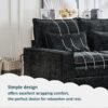 L Shaped Sectional Sofa With Movable Ottoman, 99'' Upholstered 4 Seats Couch - Black - Image 12
