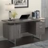 2 Drawer Computer Desk High Gloss - Gray - Image 4