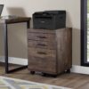File Cabinet Rolling Mobile Storage Drawers Printer Stand For Office - Brown - Image 10