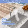 360° Pull Down Kitchen Faucet With 4 Spray Modes - Brushed Nickel - Image 4