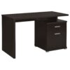 Sleek Office Desk With 2 Drawers Reversible - Cappuccino - Image 6