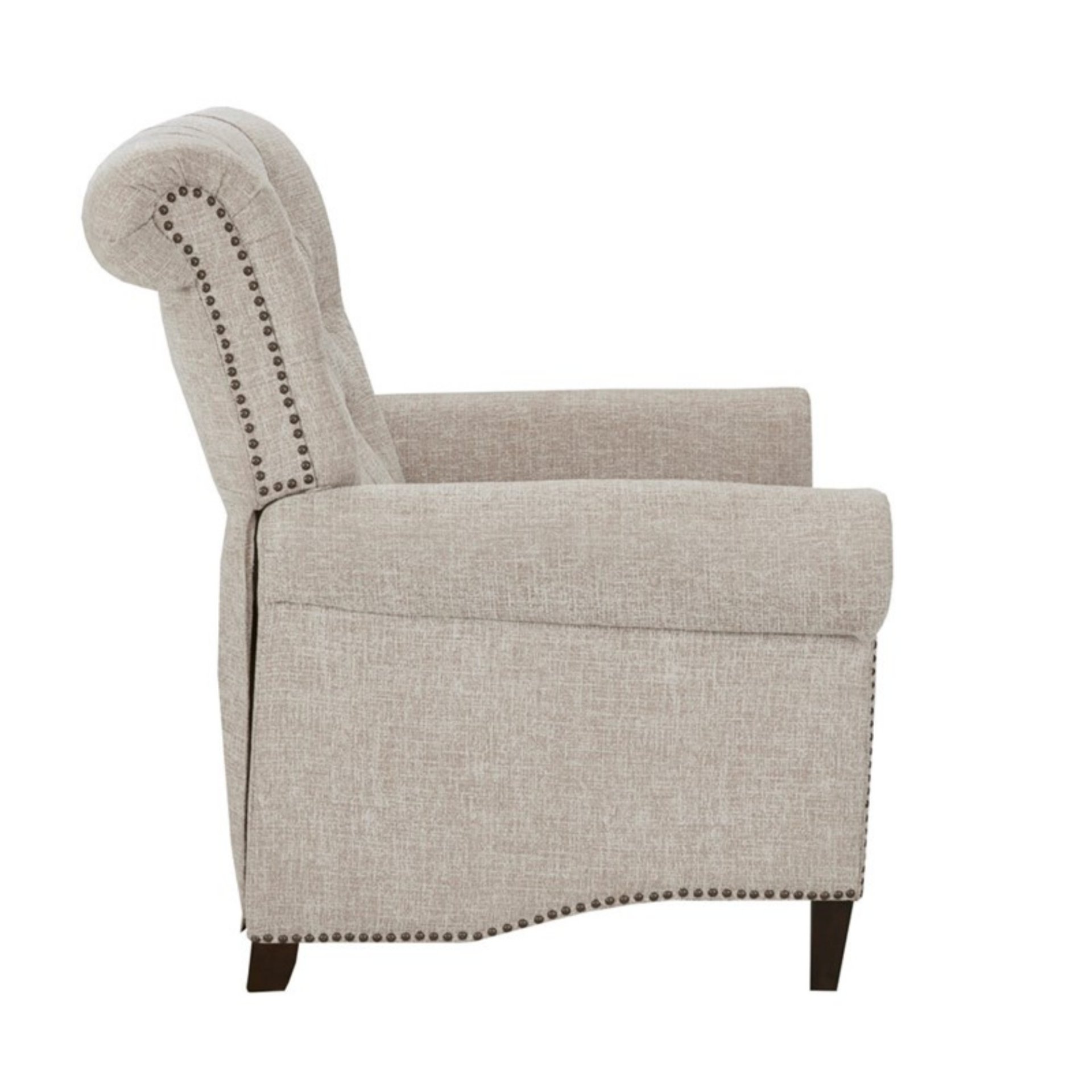 Aidan - Push Back Recliner Chair With Tufted Back And Nailhead Trim - Cream - Image 10