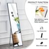 Aluminum Frame Minimalist Mirror, Bathroom Bedroom Wall Mirror, Elevating Contemporary Interiors, Can Be Wall Mounted Or Opened As A Standing Mirror - Black - Image 21