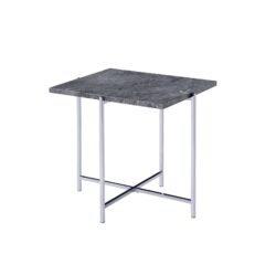 Adelae - End Table - Gray / Chrome