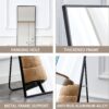 Aluminum Frame Minimalist Mirror, Bathroom Bedroom Wall Mirror, Elevating Contemporary Interiors, Can Be Wall Mounted Or Opened As A Standing Mirror - Black - Image 20