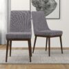 Kate - Mid-Century Modern Dining Chair (Set of 2) - Fabric - Gray - Image 9